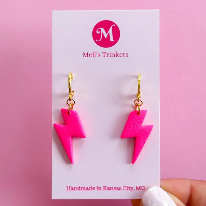 Lighting Bolt Huggies Earrings - Image 4