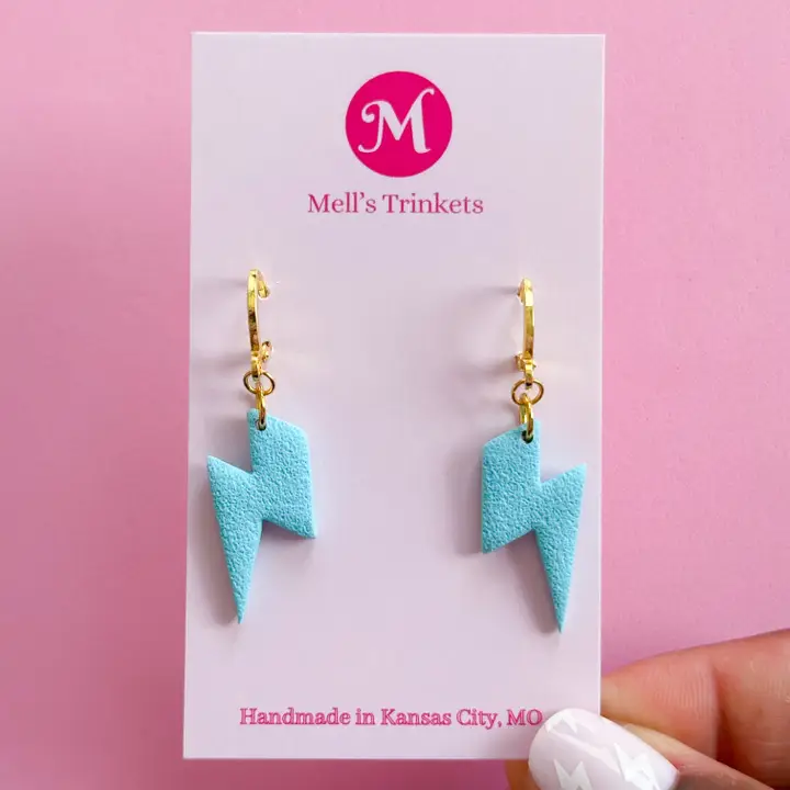Lighting Bolt Huggies Earrings - Image 5