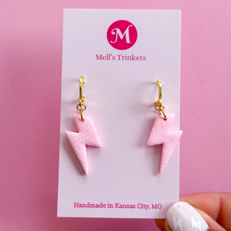 Lighting Bolt Huggies Earrings - Image 6