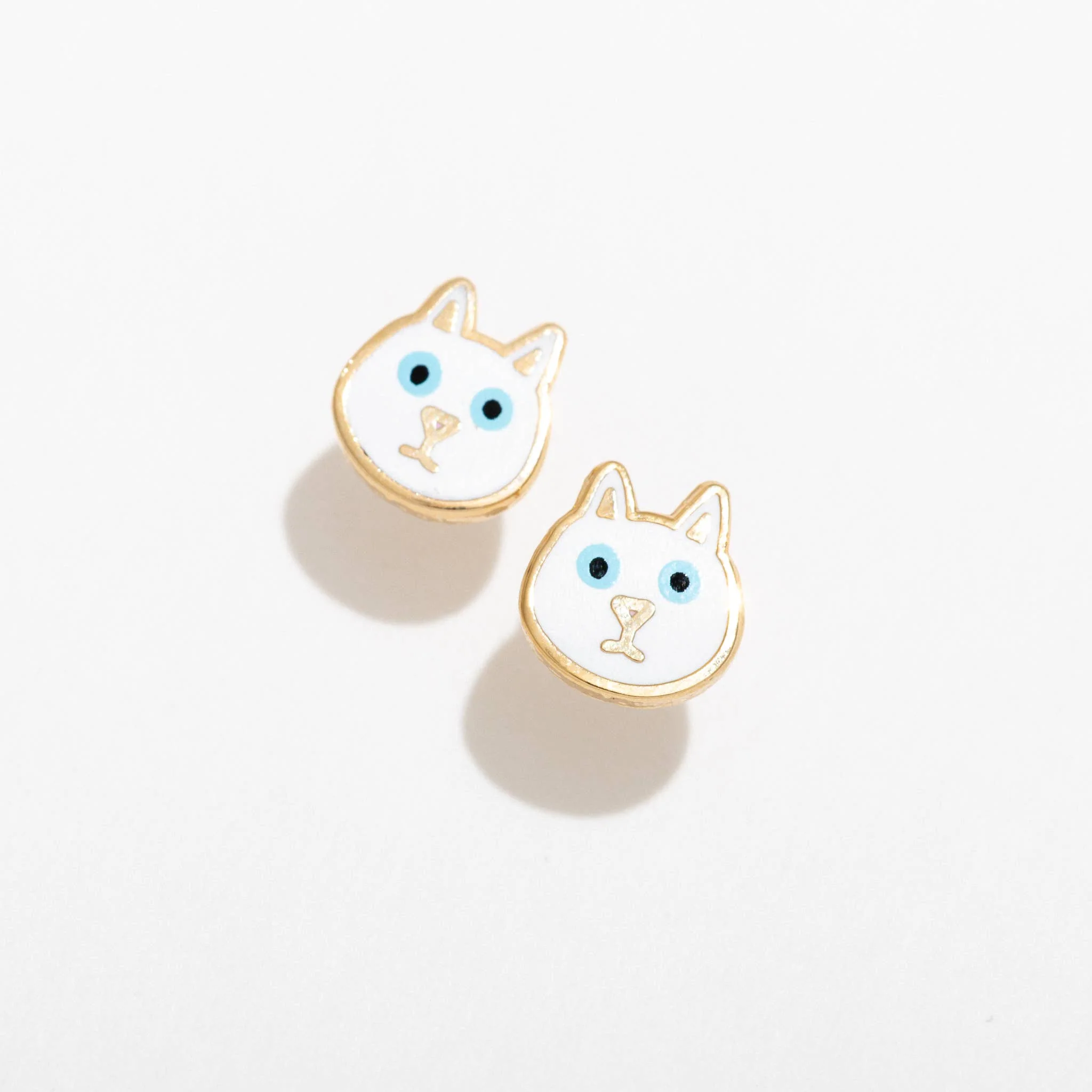 Cat Enamel Stud Earrings - Image 3