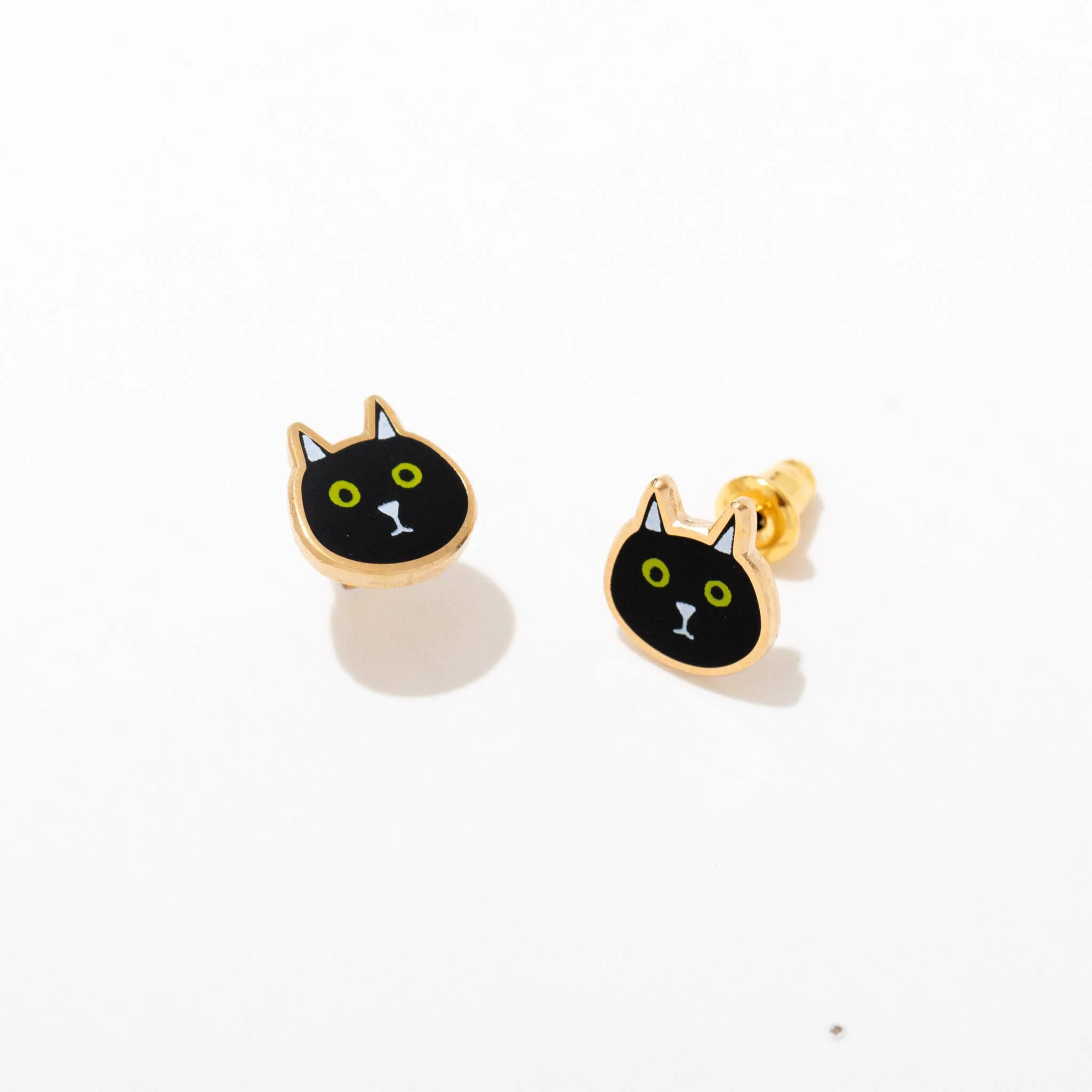 Cat Enamel Stud Earrings - Image 5