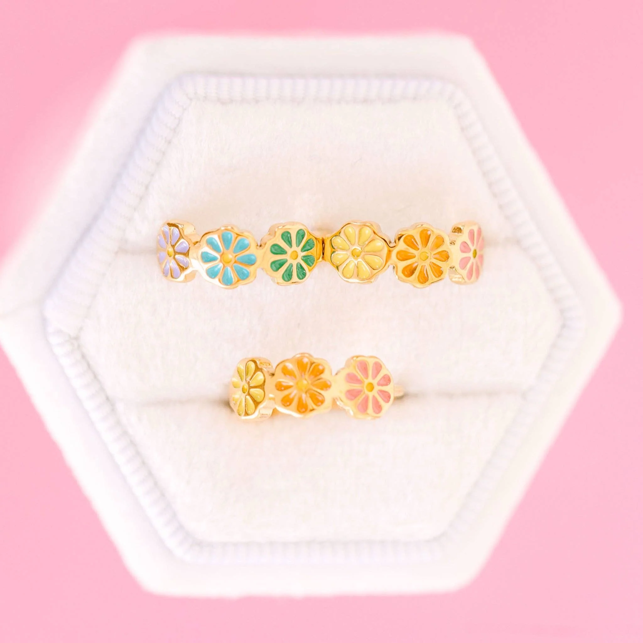 Colorful Daisy Huggie Earrings - Image 2