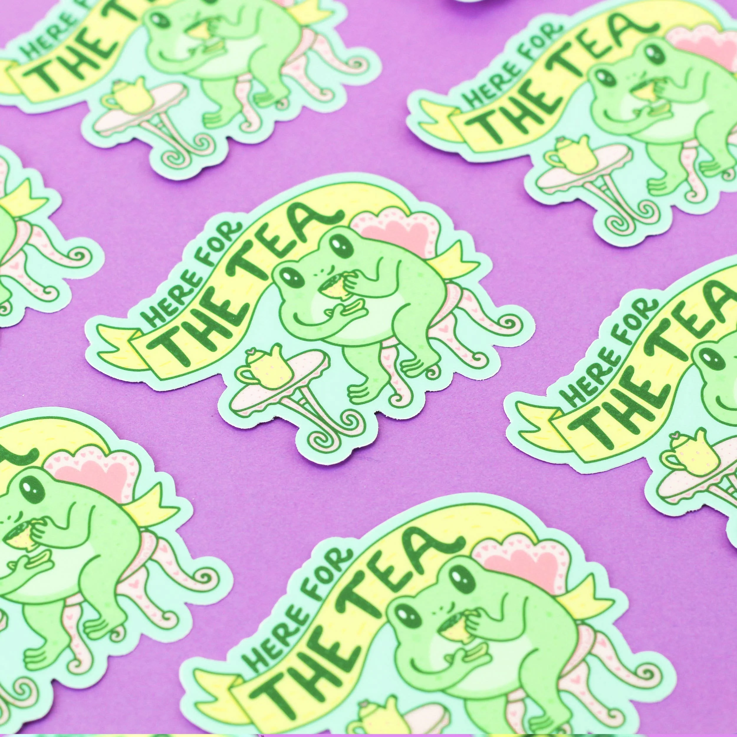 Here for the Tea Frog Sticker - Image 2