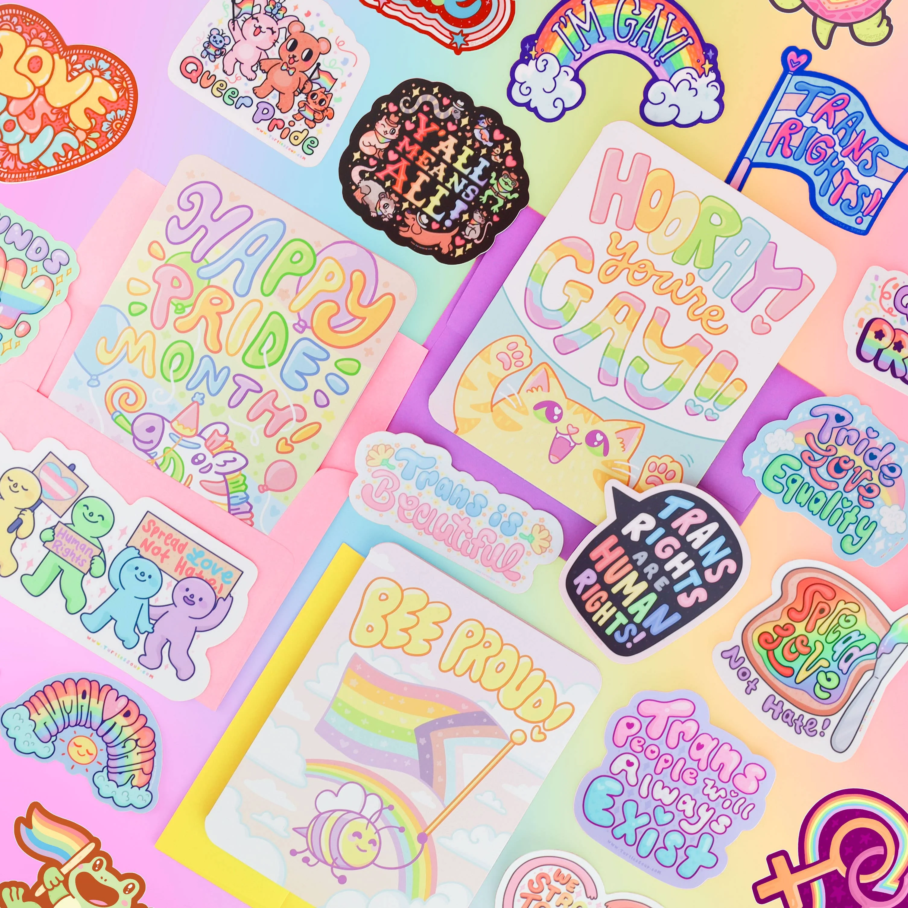 Human Rights Rainbow Sticker - Image 3