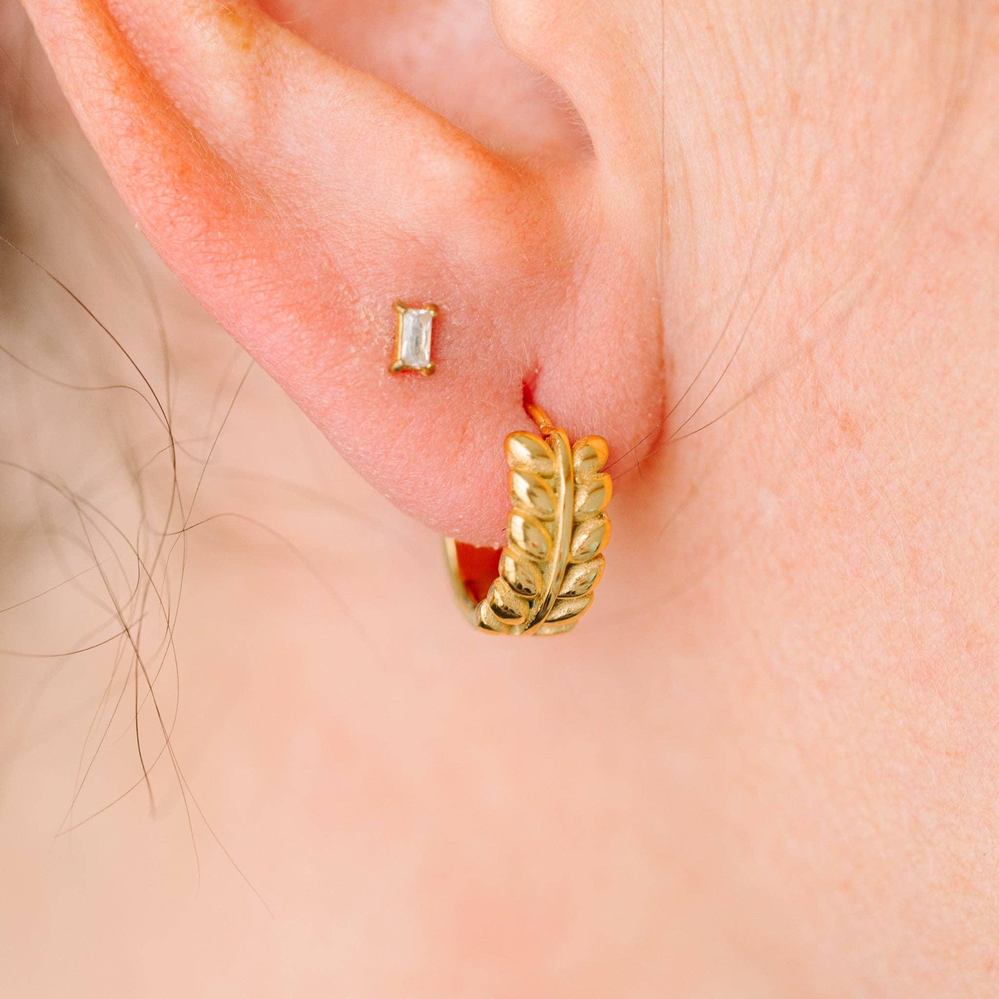 Pierced Co. - Leaf Huggies - Image 2