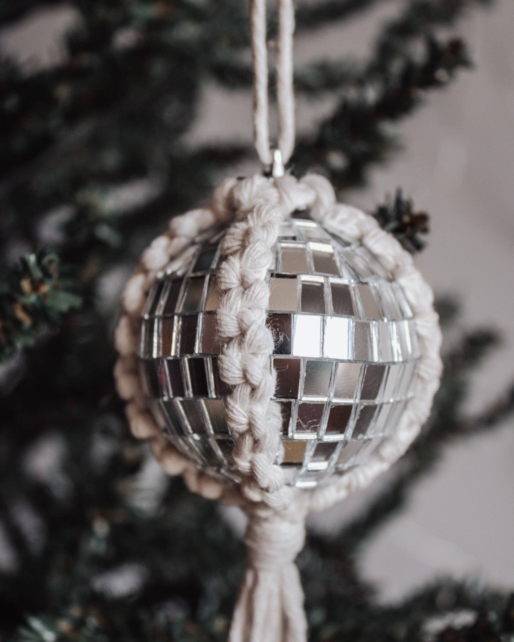 Macrame Disco Holiday Ornament - Image 2