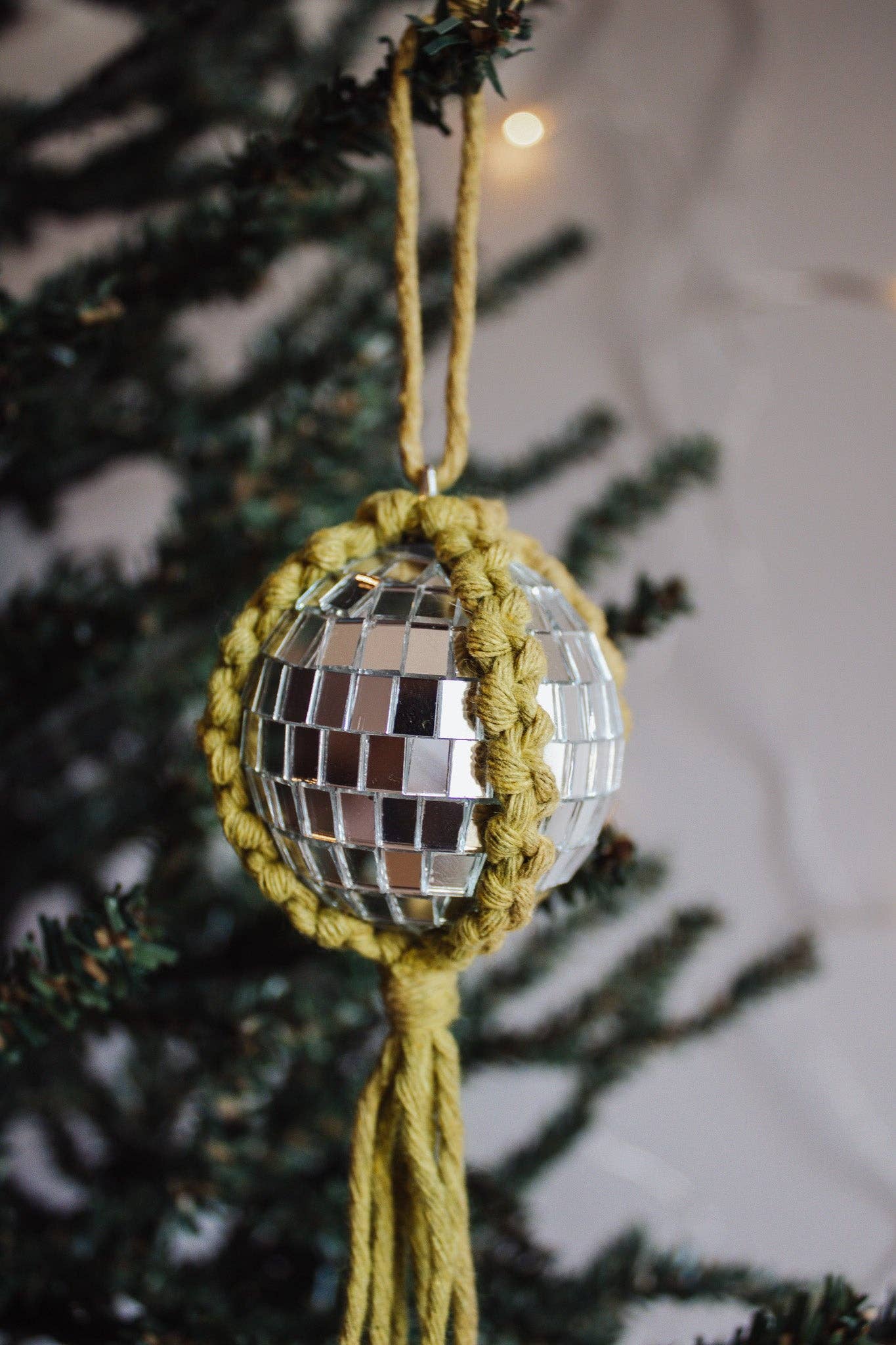 Macrame Disco Holiday Ornament - Image 3