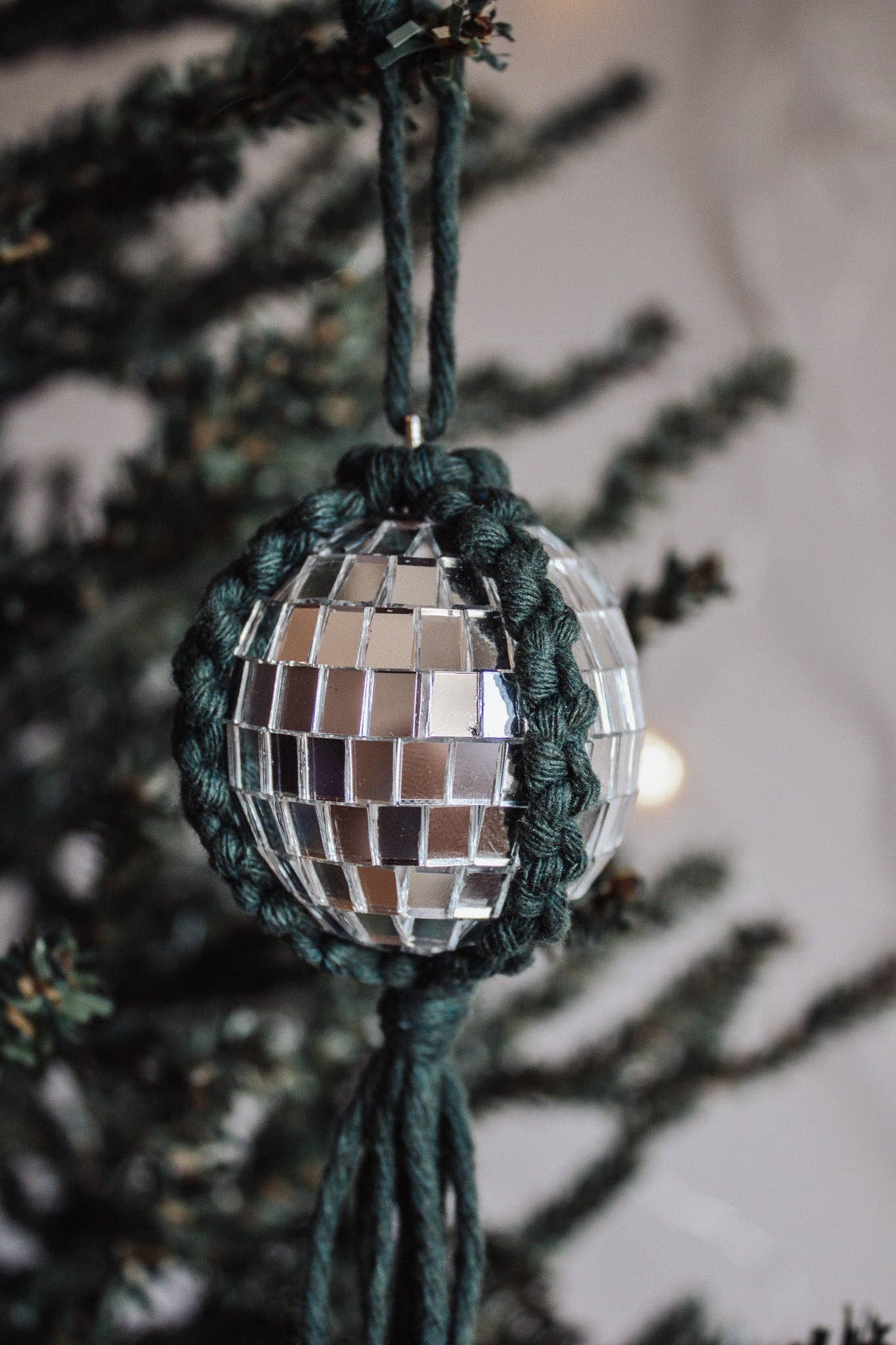 Macrame Disco Holiday Ornament - Image 4