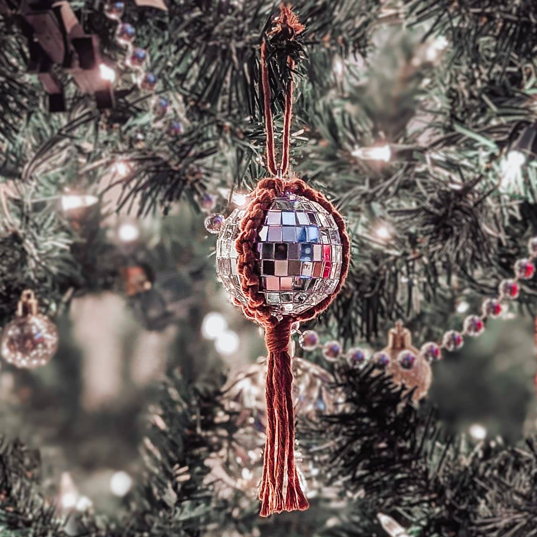 Macrame Disco Holiday Ornament - Image 5
