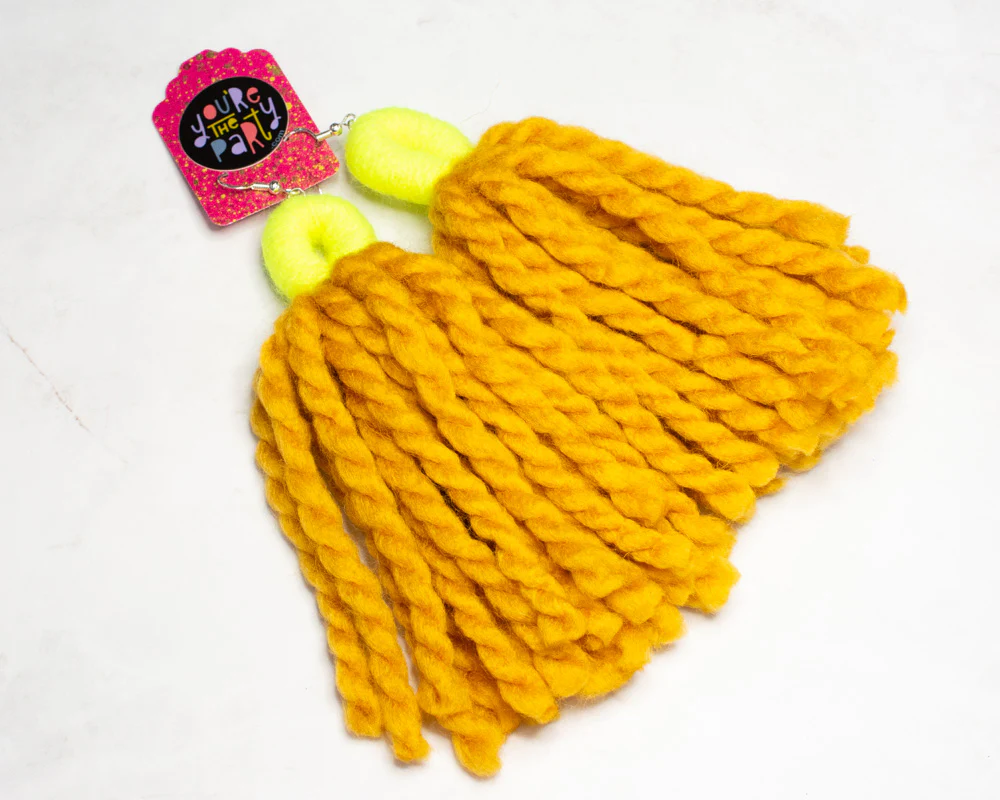 Medium Multicolor Tassel Earrings - Image 3