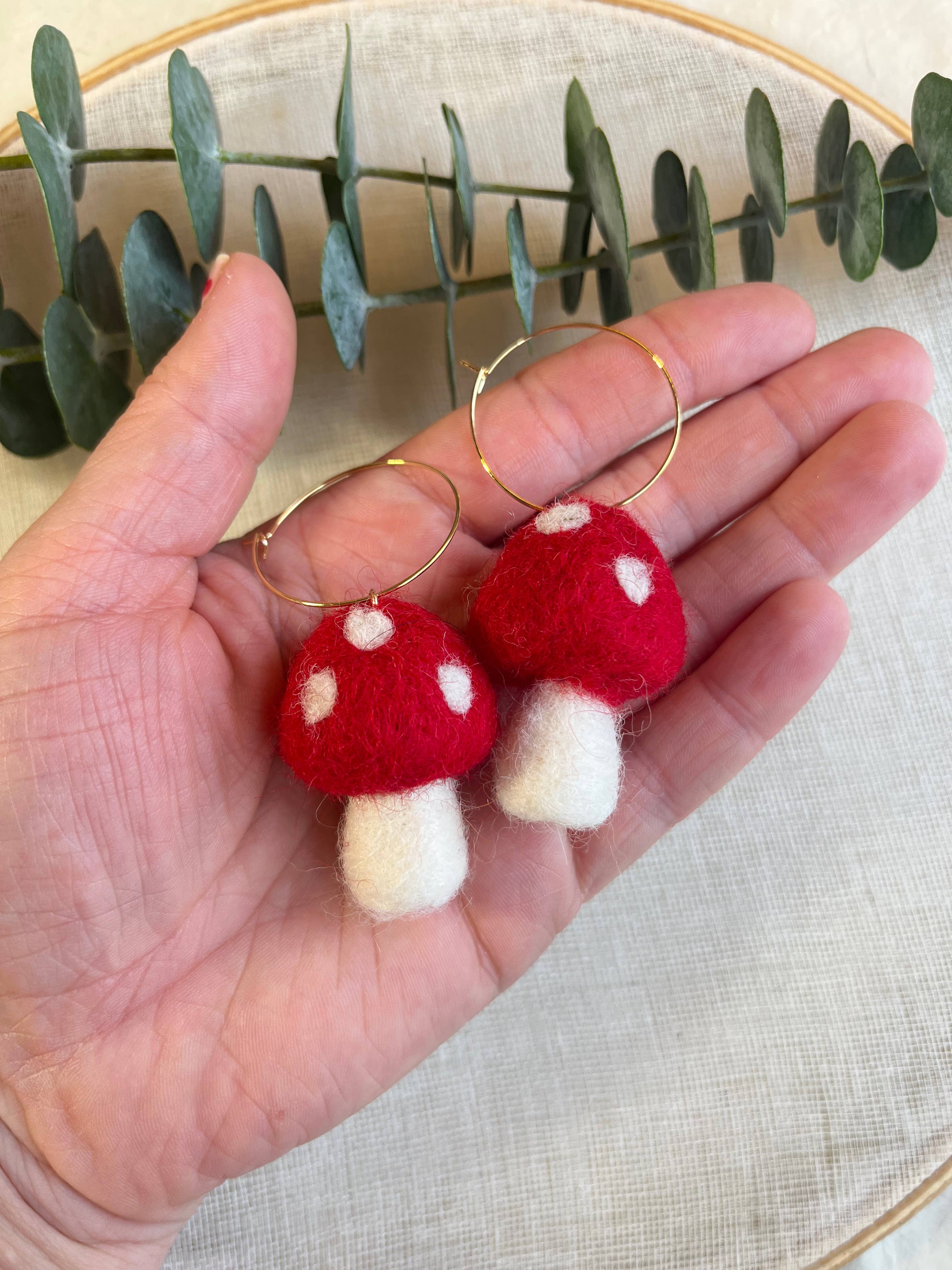 Mini Mushie Felted Earrings - Image 6