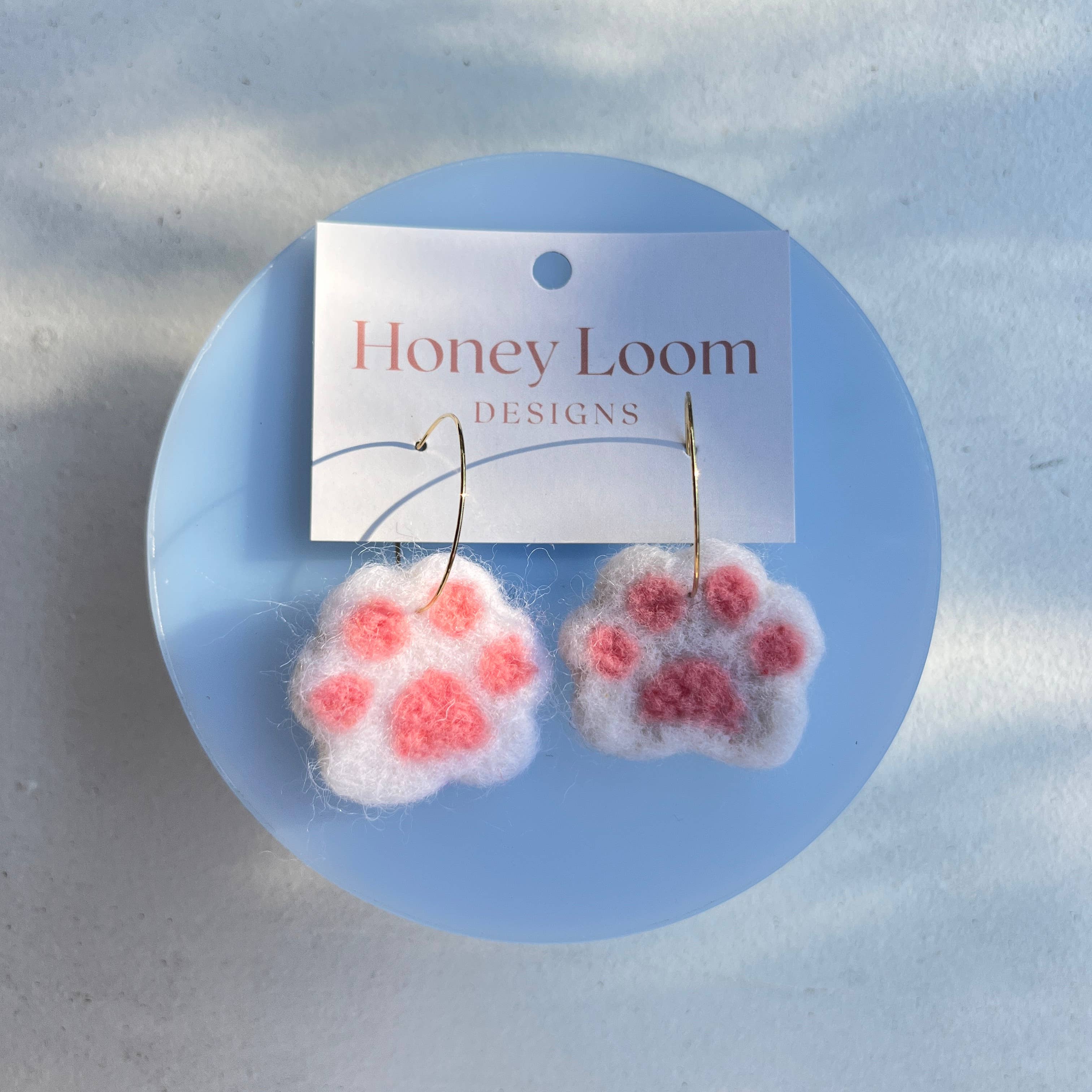 Paw Felted Earrings