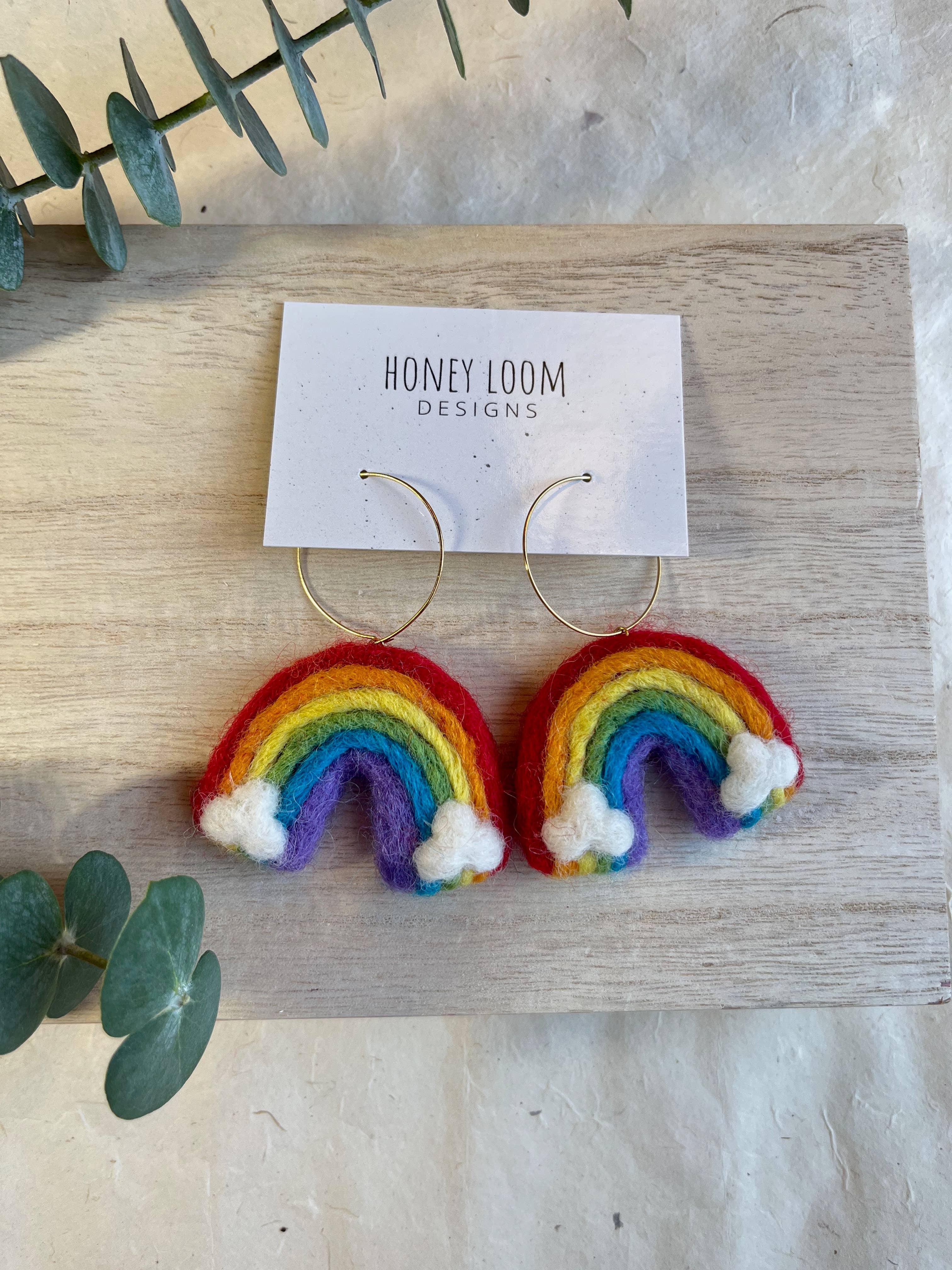 Rainbow Felted Earrings - Image 2