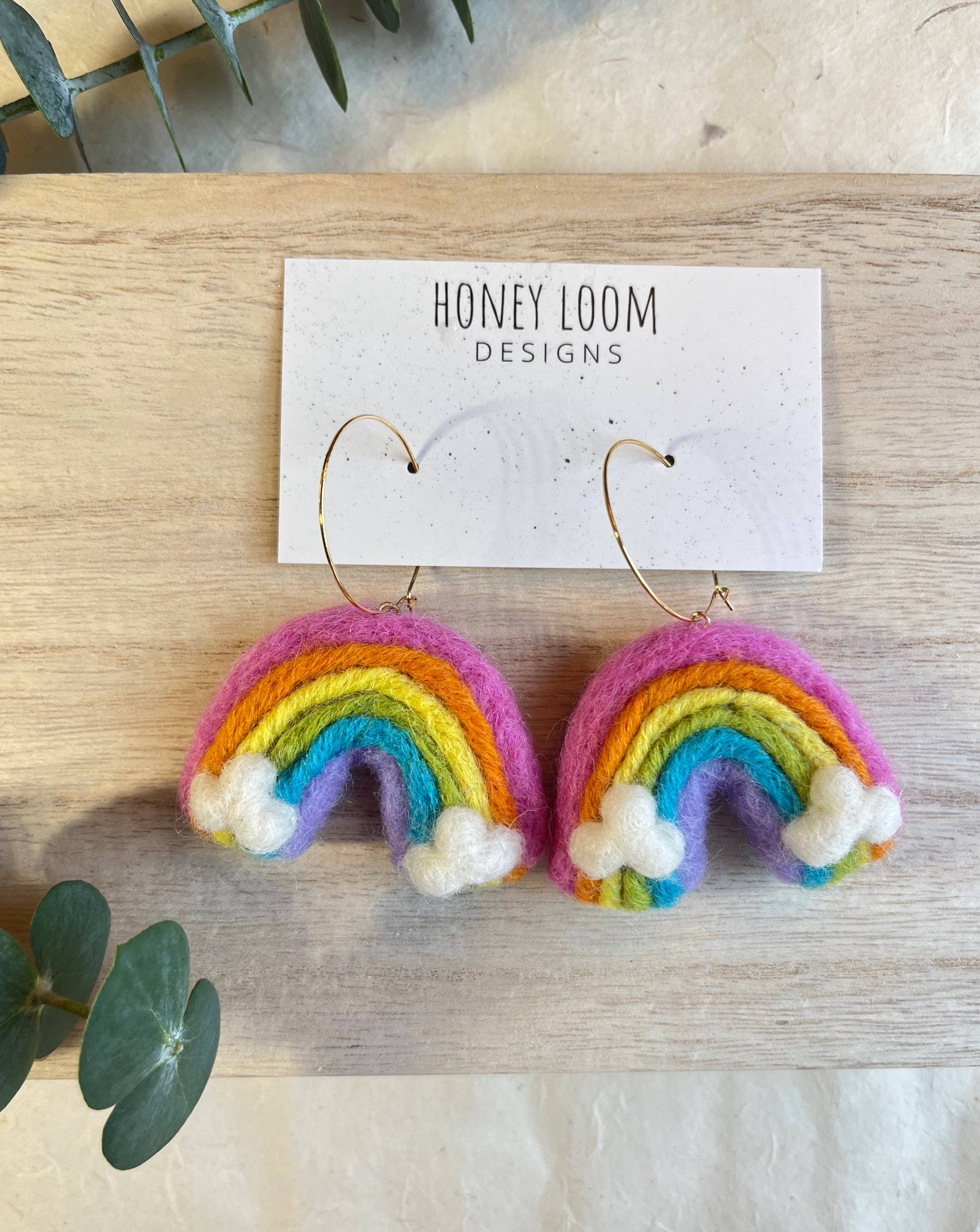 Rainbow Felted Earrings - Image 3