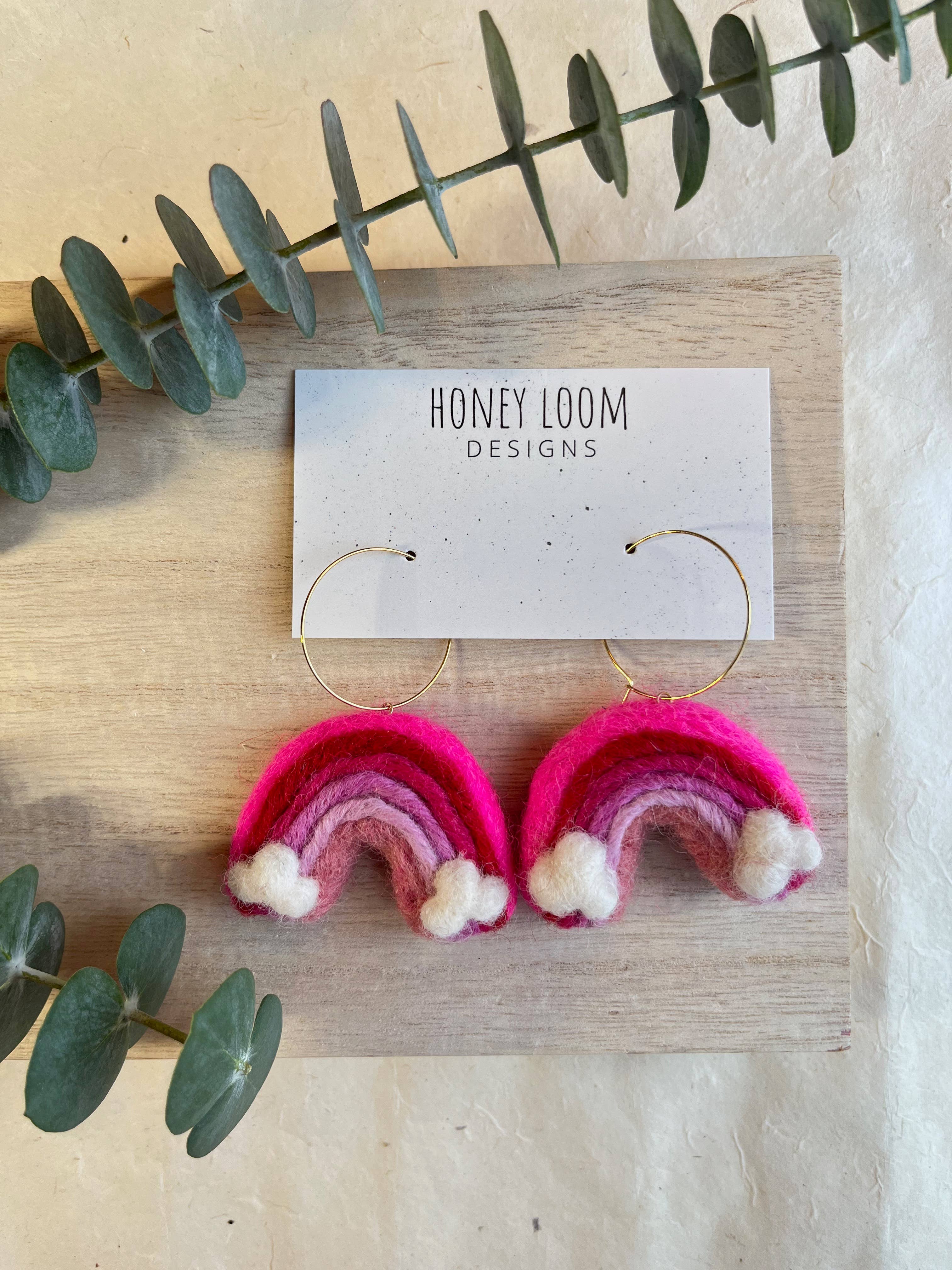 Rainbow Felted Earrings - Image 4