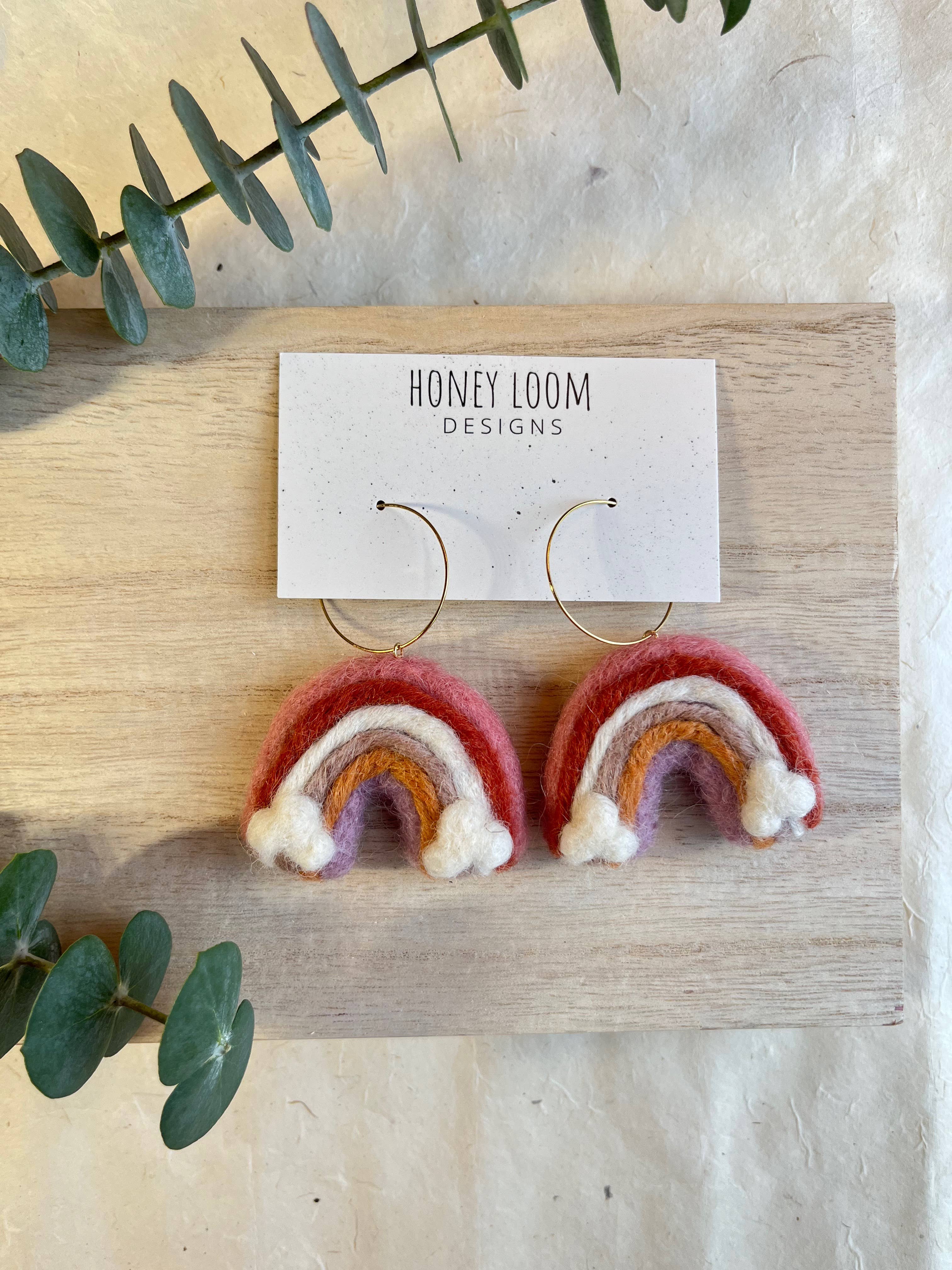 Rainbow Felted Earrings - Image 5